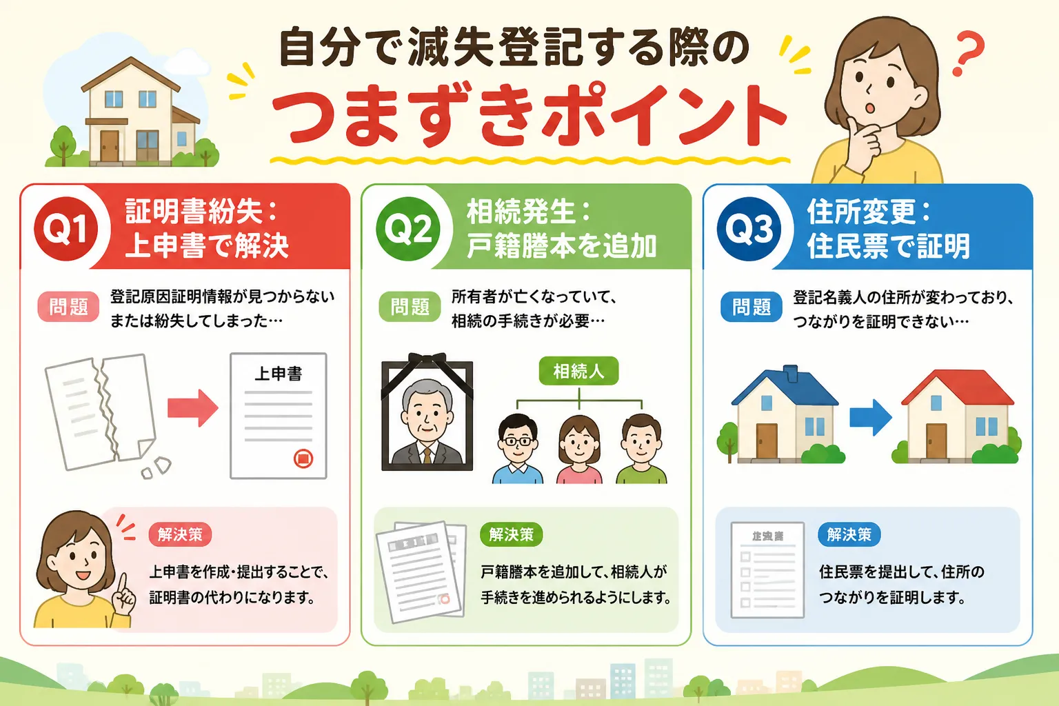 日本の木造住宅・空き家の解体現場を写実的に描いたビジュアル。重機・養生シート・整地後の更地など。基調色は #9a0300。実在する企業のロゴ・看板・車体・人物の顔は描かない。画像内に文字を入れない(図
