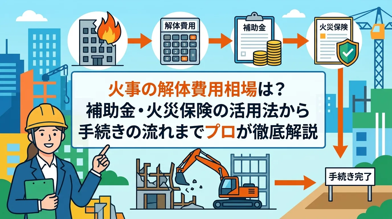 火事の解体費用相場は？補助金・火災保険の活用法から手続きの流れまでプロが徹底解説