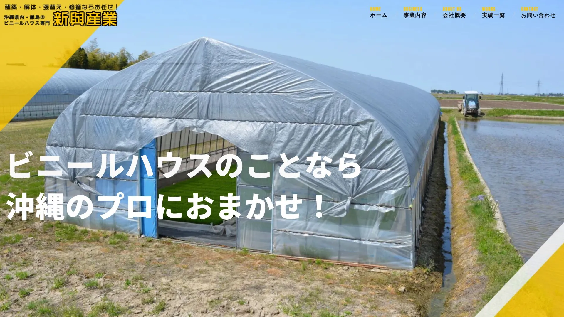新與産業のメイン画像（2026年9月6日時点の公式サイトの画面）